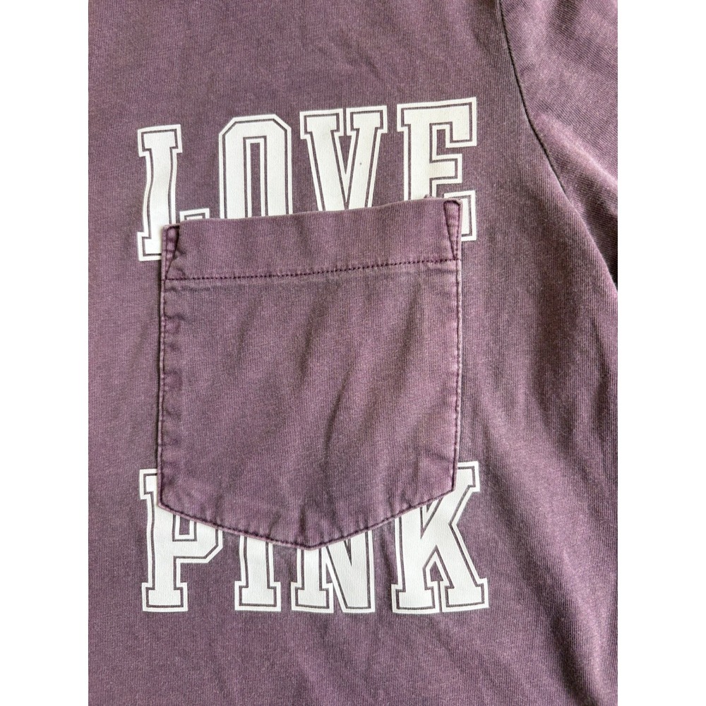 Victoria's Secret PINK Short Sleeve Pocket T-Shirt Faded Purple XS - Picture 4 of 11